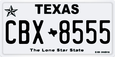 TX license plate CBX8555
