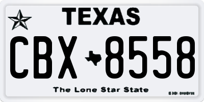 TX license plate CBX8558