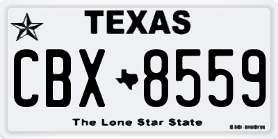 TX license plate CBX8559