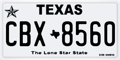 TX license plate CBX8560