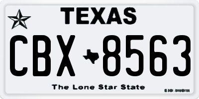 TX license plate CBX8563