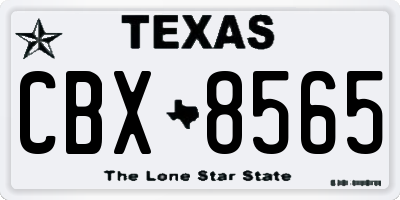 TX license plate CBX8565