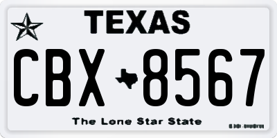 TX license plate CBX8567