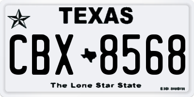 TX license plate CBX8568