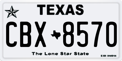 TX license plate CBX8570