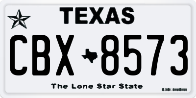 TX license plate CBX8573