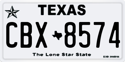 TX license plate CBX8574