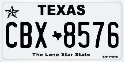 TX license plate CBX8576