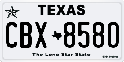 TX license plate CBX8580