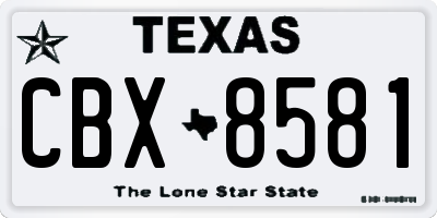 TX license plate CBX8581