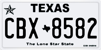 TX license plate CBX8582