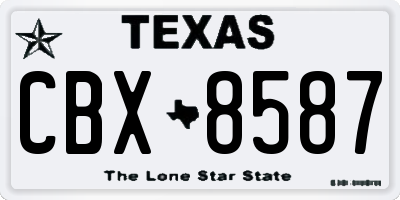 TX license plate CBX8587