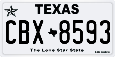 TX license plate CBX8593