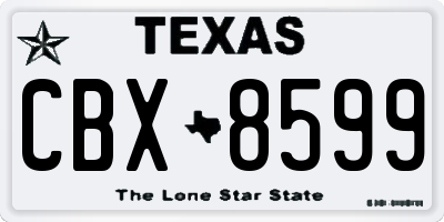 TX license plate CBX8599