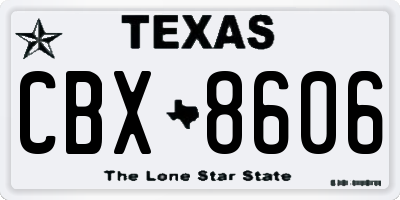 TX license plate CBX8606