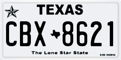 TX license plate CBX8621