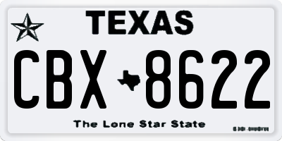 TX license plate CBX8622