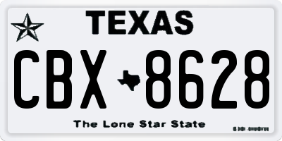 TX license plate CBX8628