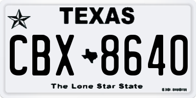 TX license plate CBX8640