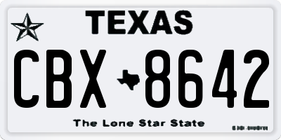 TX license plate CBX8642