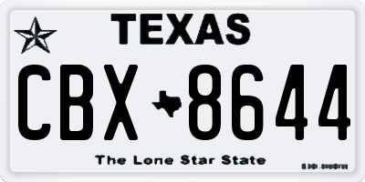 TX license plate CBX8644