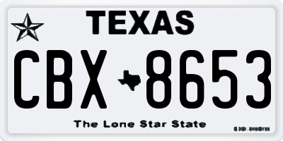 TX license plate CBX8653