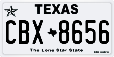 TX license plate CBX8656