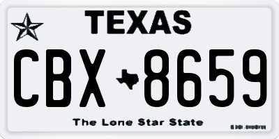 TX license plate CBX8659