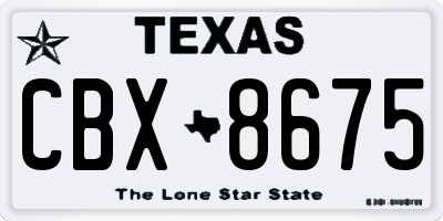 TX license plate CBX8675