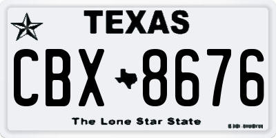 TX license plate CBX8676