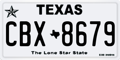 TX license plate CBX8679