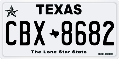 TX license plate CBX8682