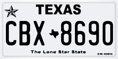 TX license plate CBX8690