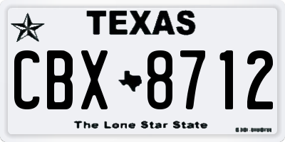 TX license plate CBX8712