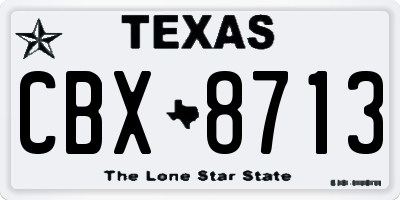 TX license plate CBX8713