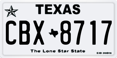 TX license plate CBX8717