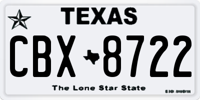 TX license plate CBX8722