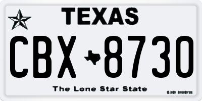 TX license plate CBX8730