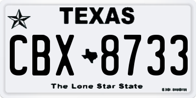 TX license plate CBX8733