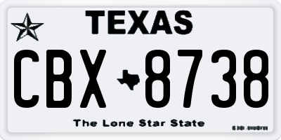TX license plate CBX8738