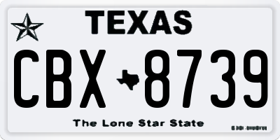 TX license plate CBX8739