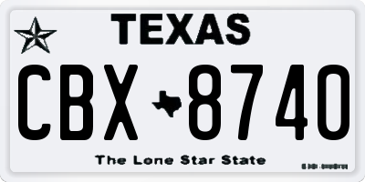 TX license plate CBX8740