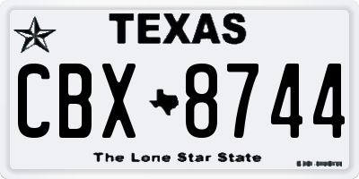 TX license plate CBX8744