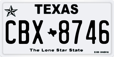 TX license plate CBX8746
