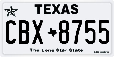 TX license plate CBX8755