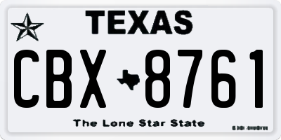 TX license plate CBX8761