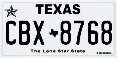 TX license plate CBX8768