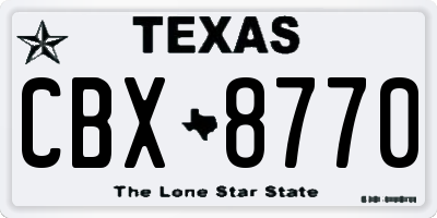 TX license plate CBX8770