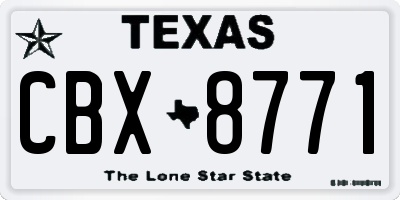 TX license plate CBX8771