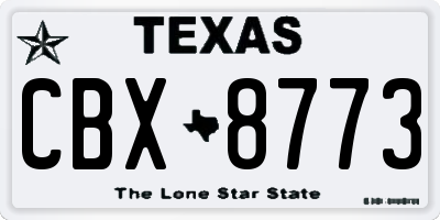 TX license plate CBX8773